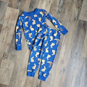 HANNA ANDERSSON CHOCOLATE BUNNY RABBIT  LONG JOHN PAJAMAS 90 3T
